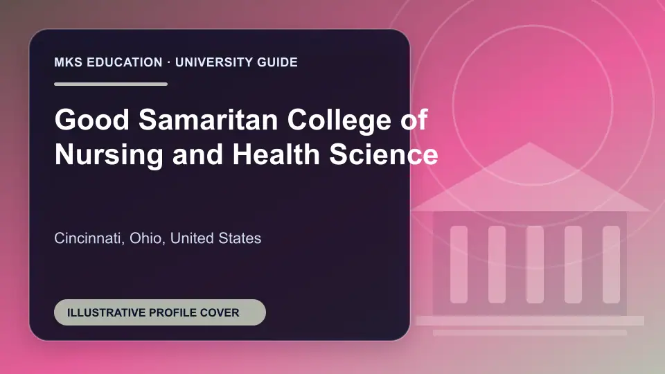 Illustrative MKS Education profile cover for Good Samaritan College of Nursing and Health Science in the USA