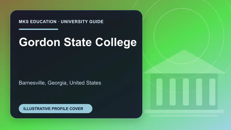 Illustrative MKS Education profile cover for Gordon State College in the USA
