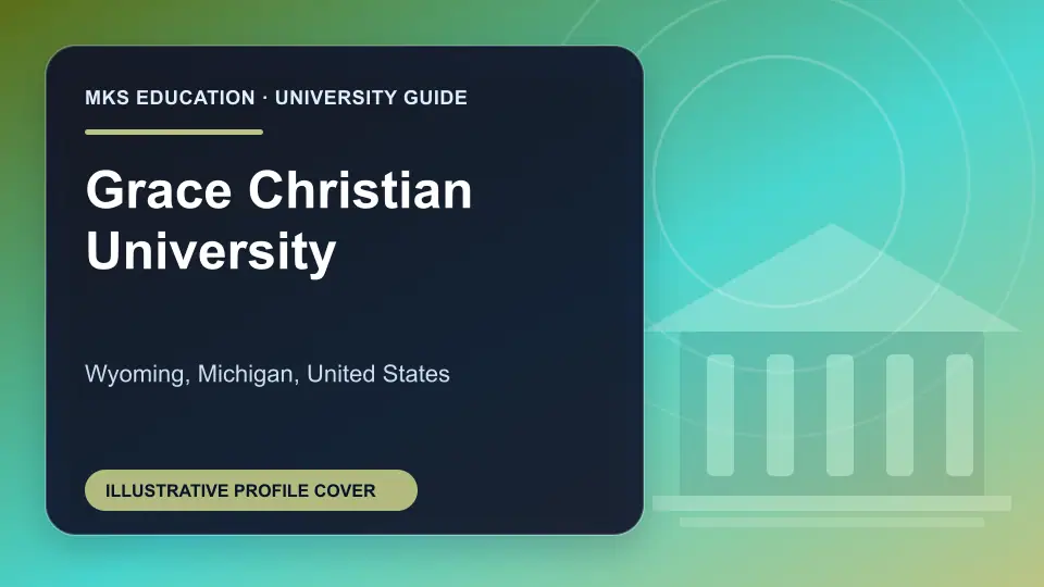 Illustrative MKS Education profile cover for Grace Christian University in the USA