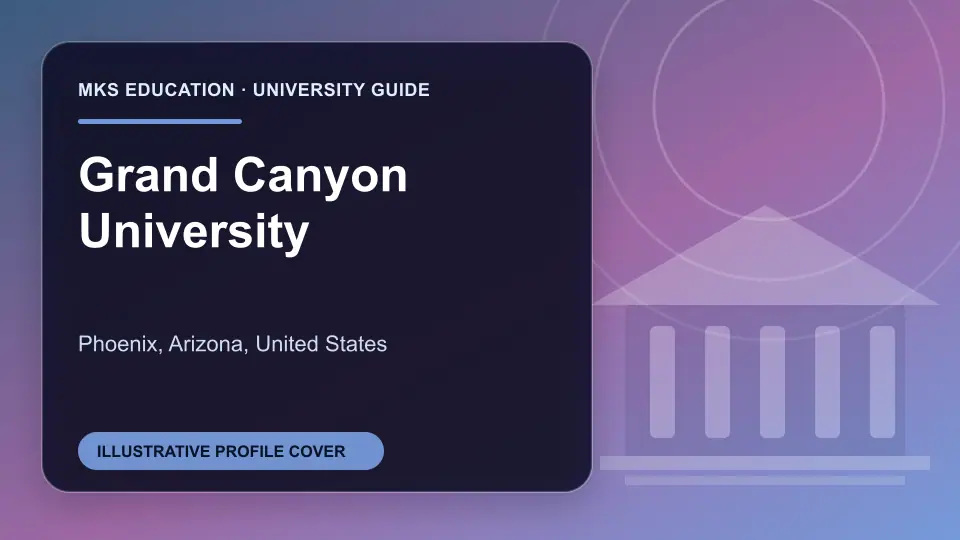 Illustrative MKS Education profile cover for Grand Canyon University in the USA