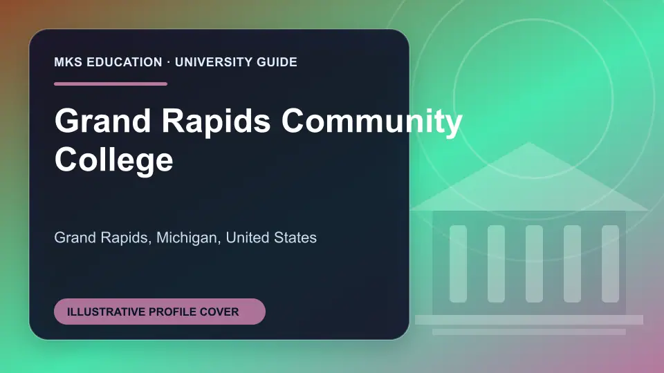 Illustrative MKS Education profile cover for Grand Rapids Community College in the USA