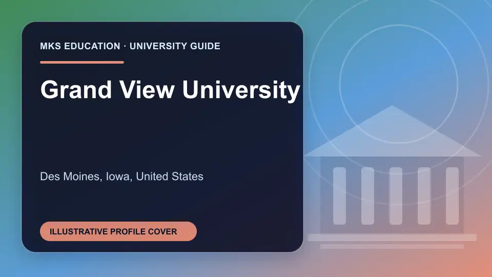 Illustrative MKS Education profile cover for Grand View University in the USA