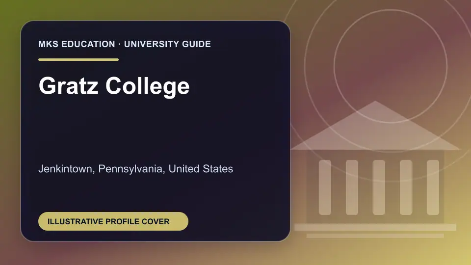 Illustrative MKS Education profile cover for Gratz College in the USA