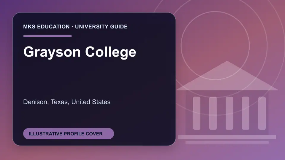Illustrative MKS Education profile cover for Grayson College in the USA