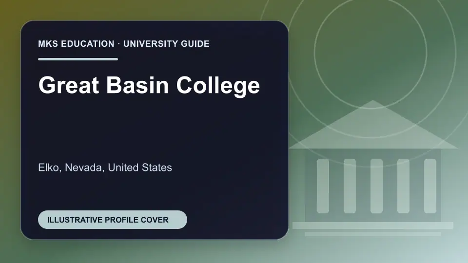 Illustrative MKS Education profile cover for Great Basin College in the USA