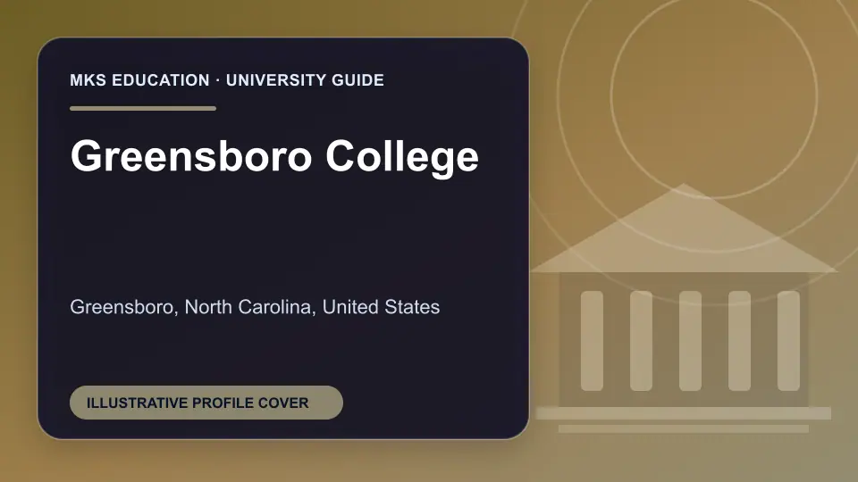 Illustrative MKS Education profile cover for Greensboro College in the USA