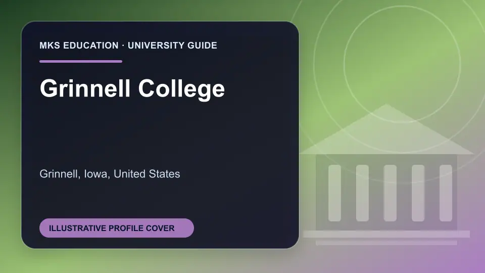 Illustrative MKS Education profile cover for Grinnell College in the USA