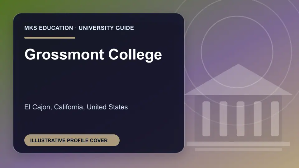 Illustrative MKS Education profile cover for Grossmont College in the USA