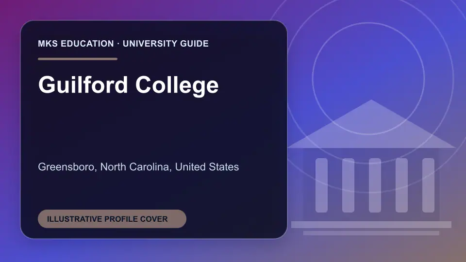 Illustrative MKS Education profile cover for Guilford College in the USA