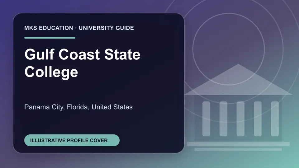 Illustrative MKS Education profile cover for Gulf Coast State College in the USA