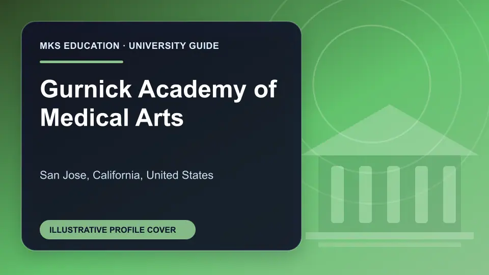 Illustrative MKS Education profile cover for Gurnick Academy of Medical Arts in the USA