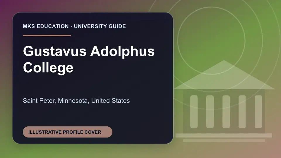 Illustrative MKS Education profile cover for Gustavus Adolphus College in the USA