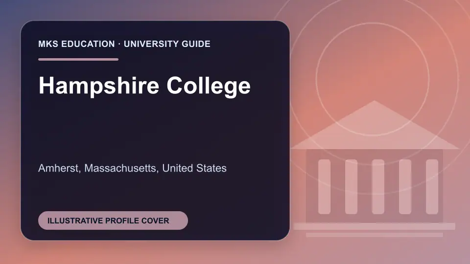 Illustrative MKS Education profile cover for Hampshire College in the USA