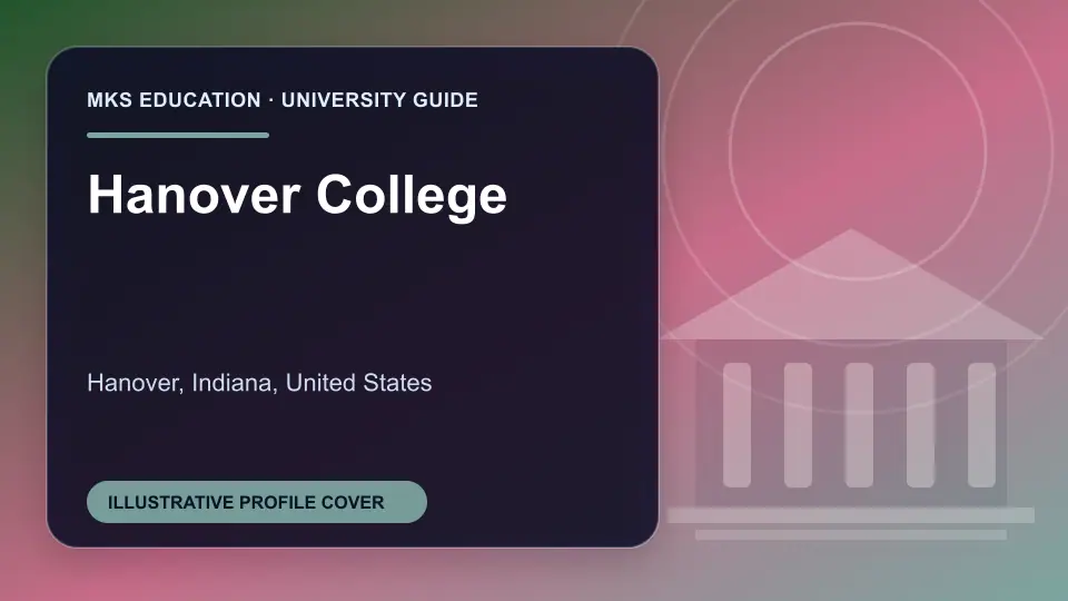 Illustrative MKS Education profile cover for Hanover College in the USA