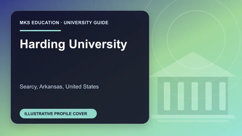 Illustrative MKS Education profile cover for Harding University in the USA