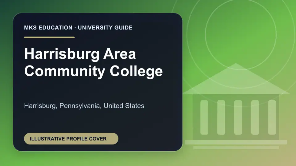 Illustrative MKS Education profile cover for Harrisburg Area Community College in the USA