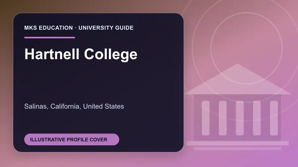 Illustrative MKS Education profile cover for Hartnell College in the USA