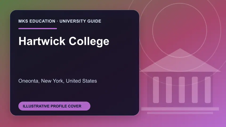 Illustrative MKS Education profile cover for Hartwick College in the USA