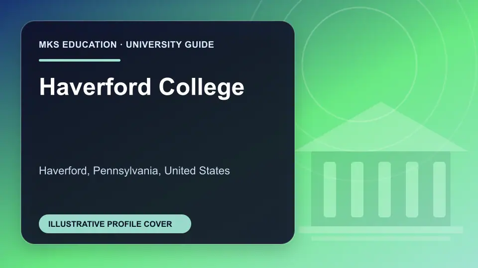 Illustrative MKS Education profile cover for Haverford College in the USA