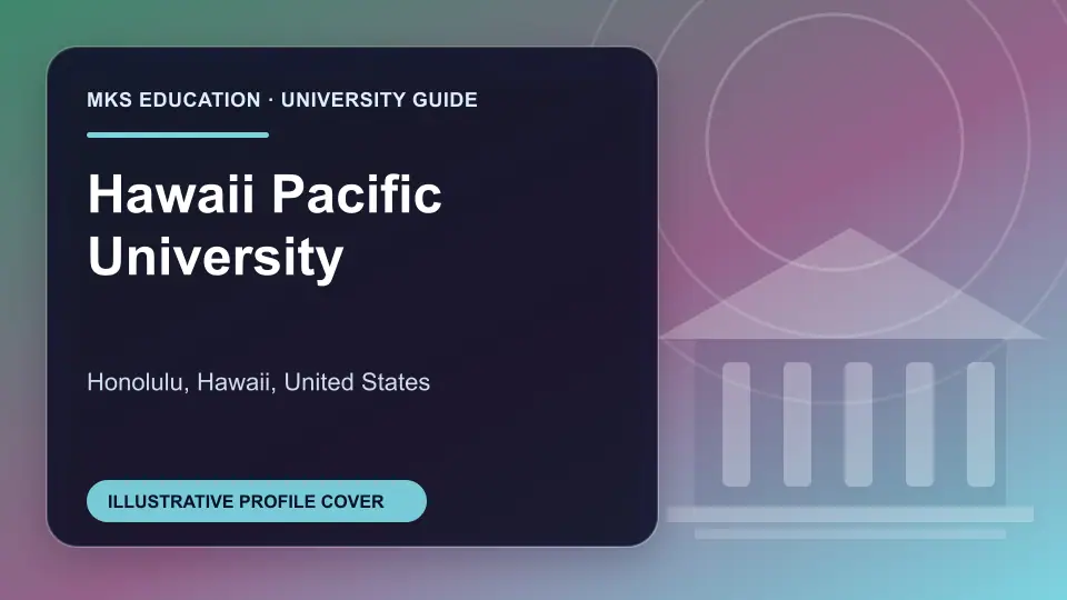 Illustrative MKS Education profile cover for Hawaii Pacific University in the USA