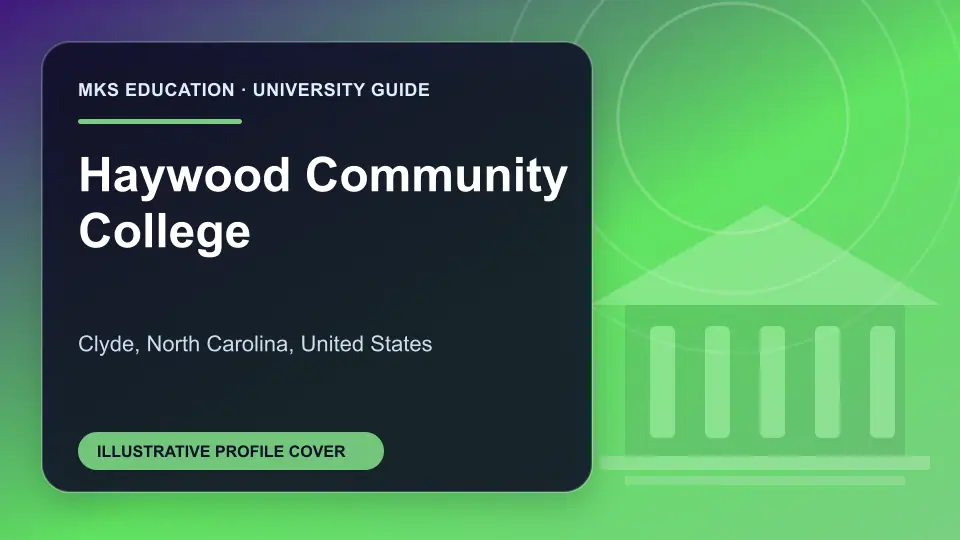 Illustrative MKS Education profile cover for Haywood Community College in the USA