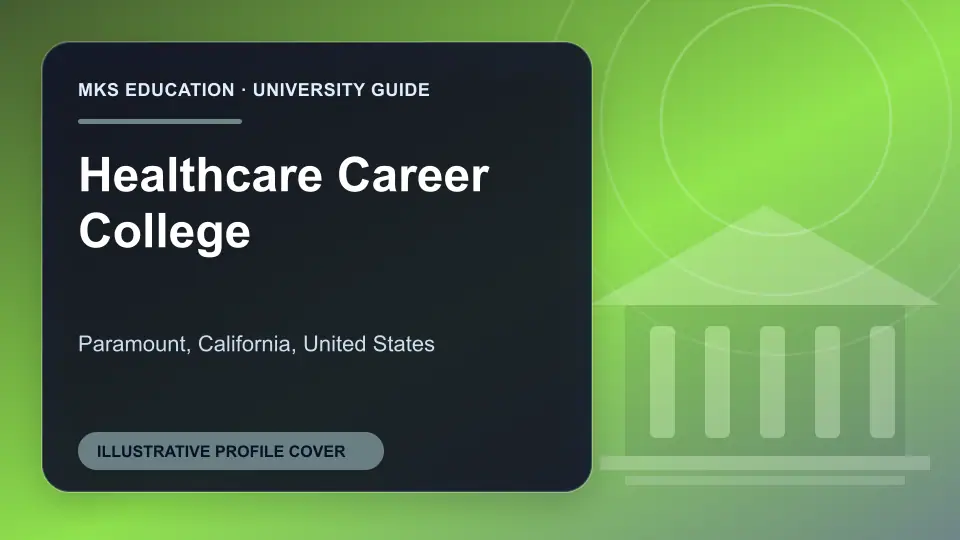 Illustrative MKS Education profile cover for Healthcare Career College in the USA