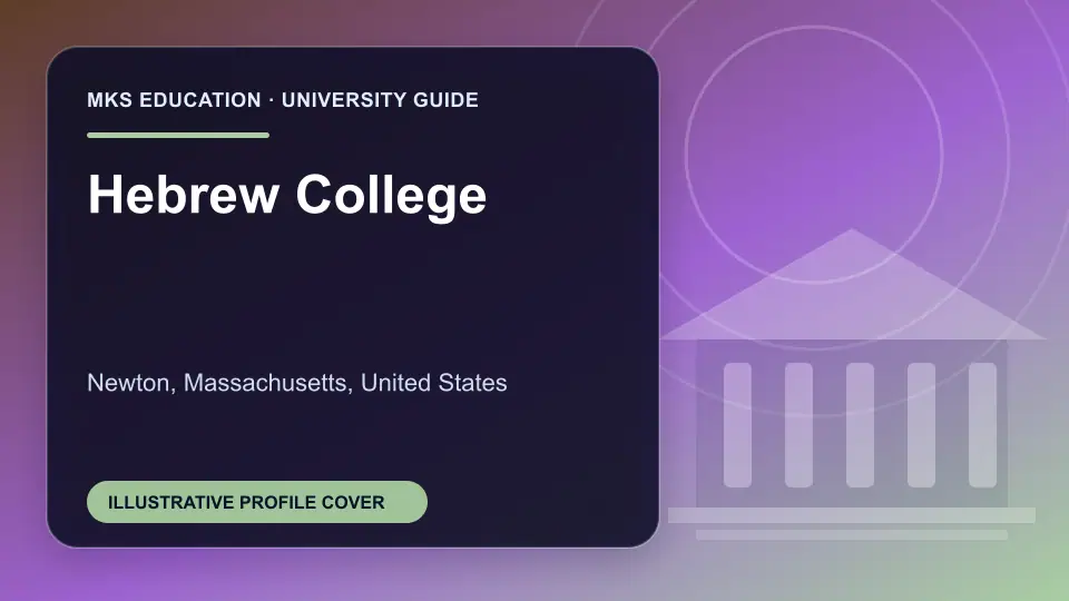 Illustrative MKS Education profile cover for Hebrew College in the USA