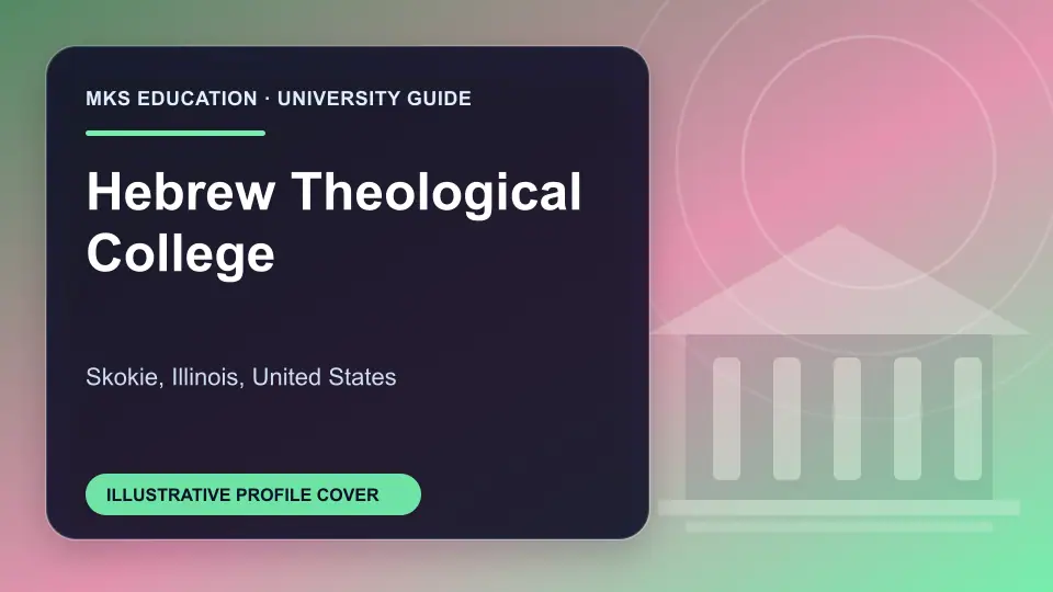 Illustrative MKS Education profile cover for Hebrew Theological College in the USA