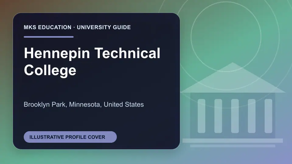 Illustrative MKS Education profile cover for Hennepin Technical College in the USA