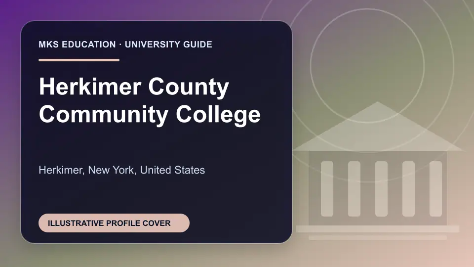 Illustrative MKS Education profile cover for Herkimer County Community College in the USA