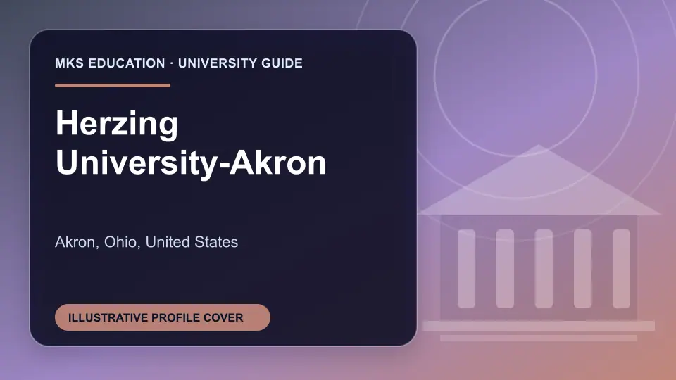 Illustrative MKS Education profile cover for Herzing University-Akron in the USA