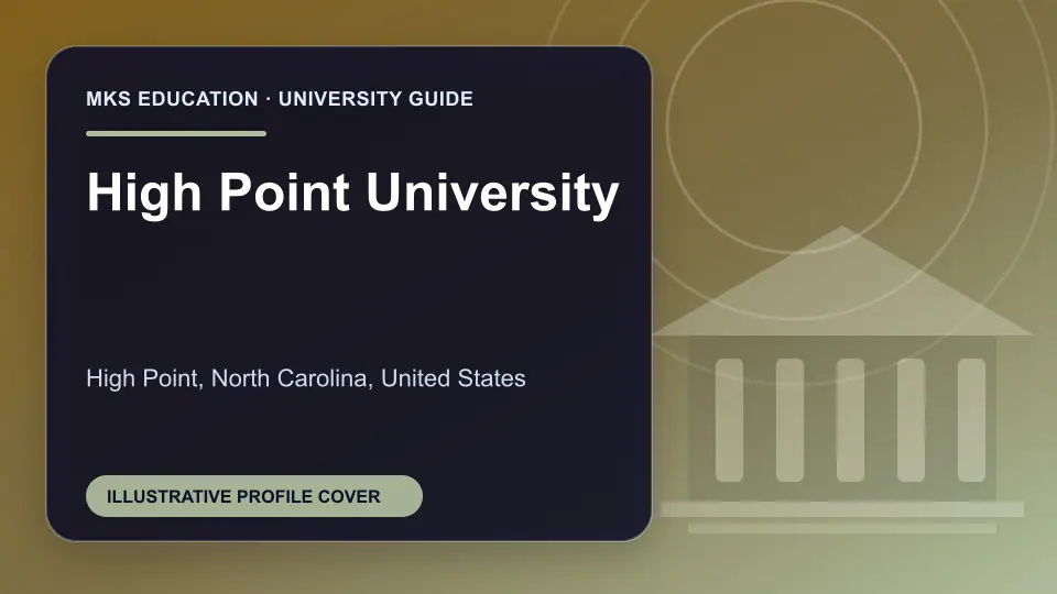 Illustrative MKS Education profile cover for High Point University in the USA