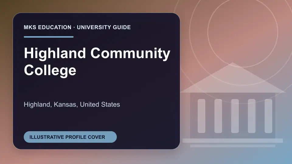 Illustrative MKS Education profile cover for Highland Community College in the USA