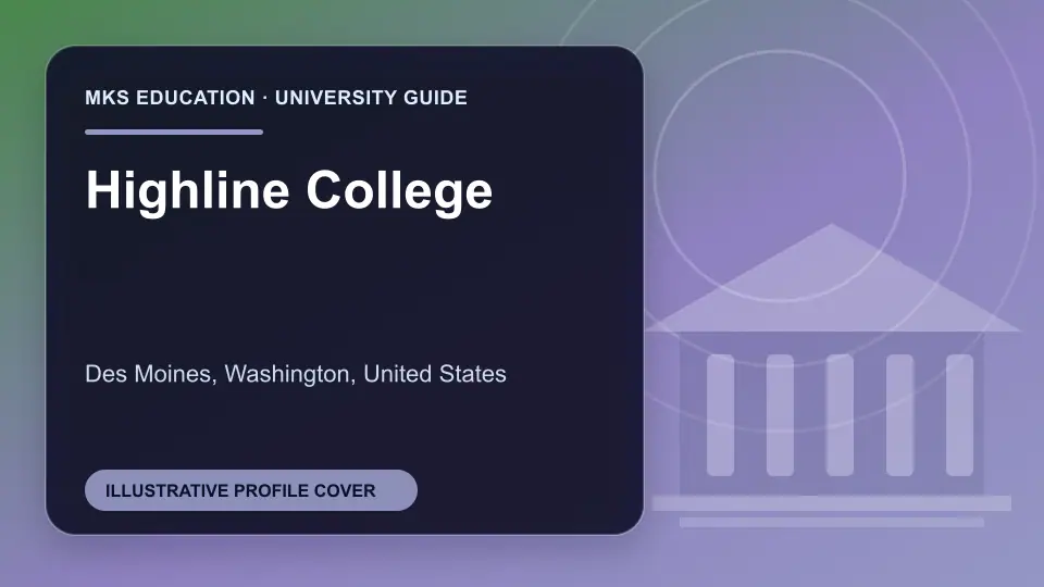 Illustrative MKS Education profile cover for Highline College in the USA