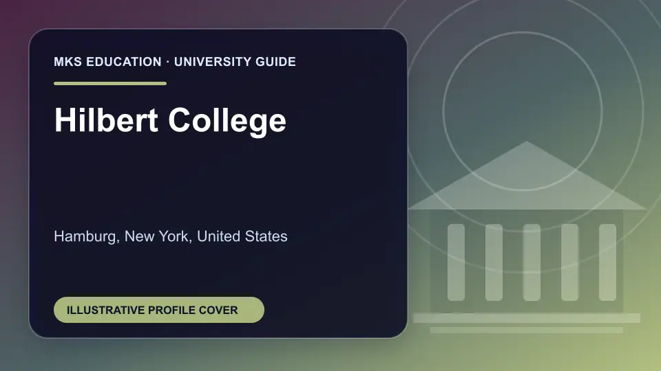 Illustrative MKS Education profile cover for Hilbert College in the USA