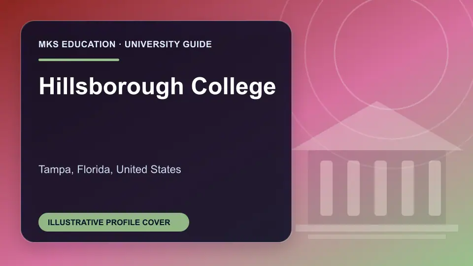 Illustrative MKS Education profile cover for Hillsborough College in the USA