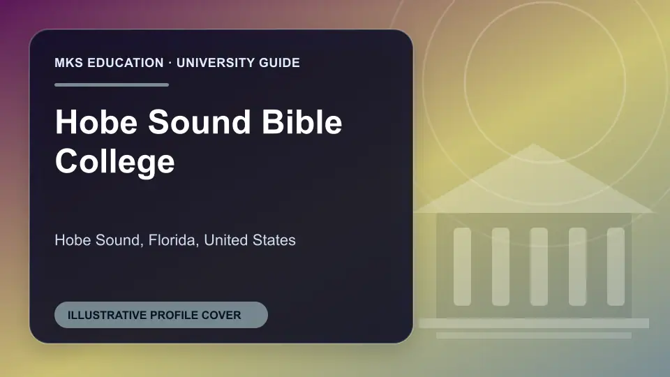 Illustrative MKS Education profile cover for Hobe Sound Bible College in the USA
