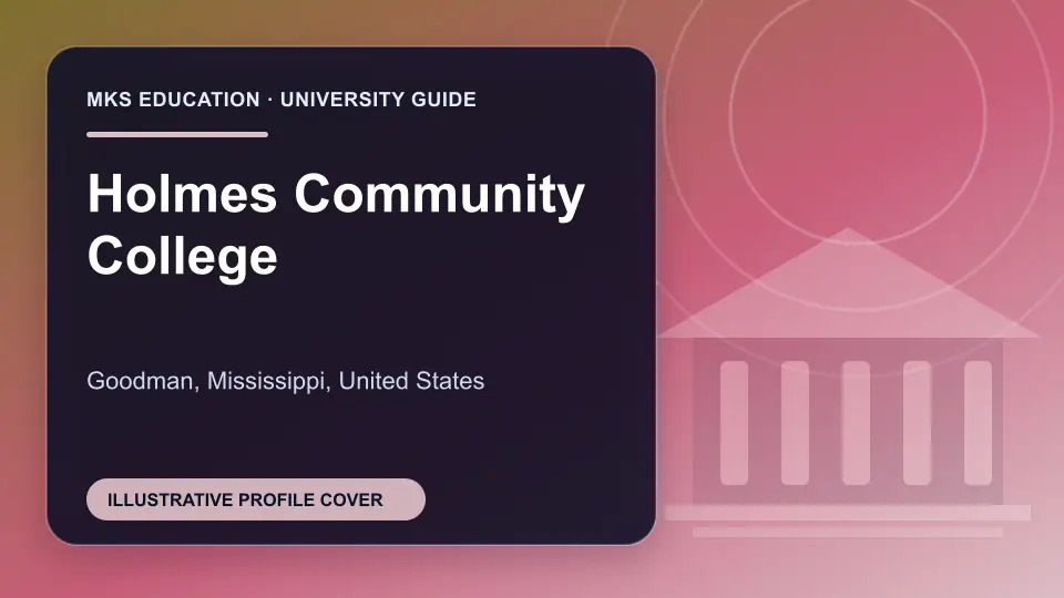 Illustrative MKS Education profile cover for Holmes Community College in the USA