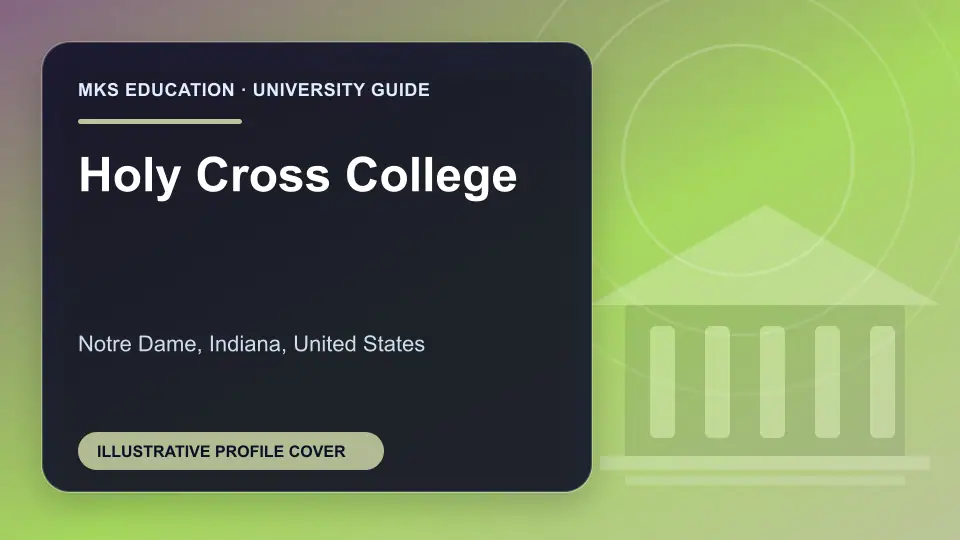 Illustrative MKS Education profile cover for Holy Cross College in the USA