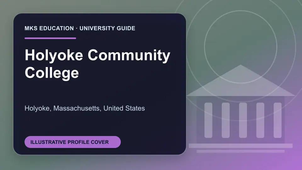 Illustrative MKS Education profile cover for Holyoke Community College in the USA