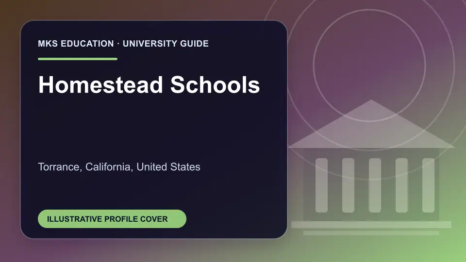 Illustrative MKS Education profile cover for Homestead Schools in the USA