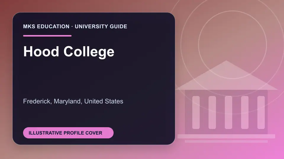 Illustrative MKS Education profile cover for Hood College in the USA