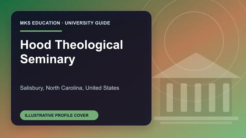 Illustrative MKS Education profile cover for Hood Theological Seminary in the USA