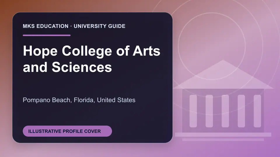 Illustrative MKS Education profile cover for Hope College of Arts and Sciences in the USA