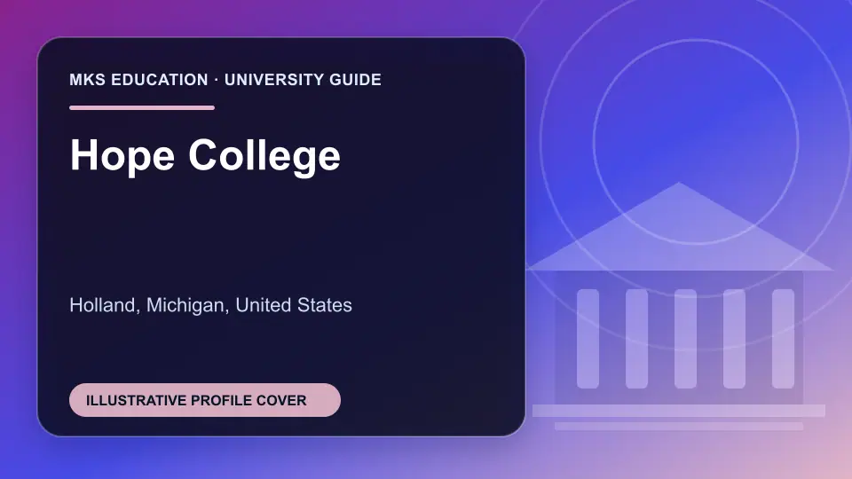 Illustrative MKS Education profile cover for Hope College in the USA