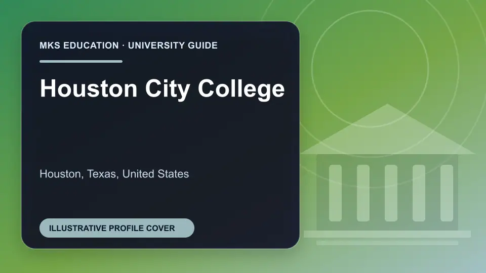 Illustrative MKS Education profile cover for Houston City College in the USA