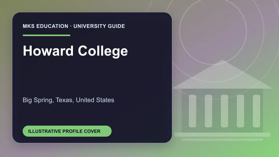 Illustrative MKS Education profile cover for Howard College in the USA