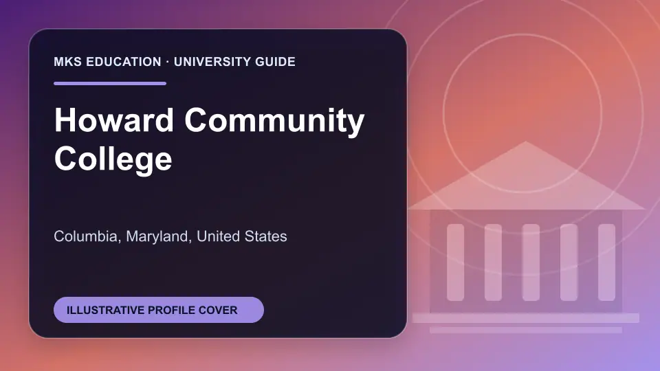 Illustrative MKS Education profile cover for Howard Community College in the USA