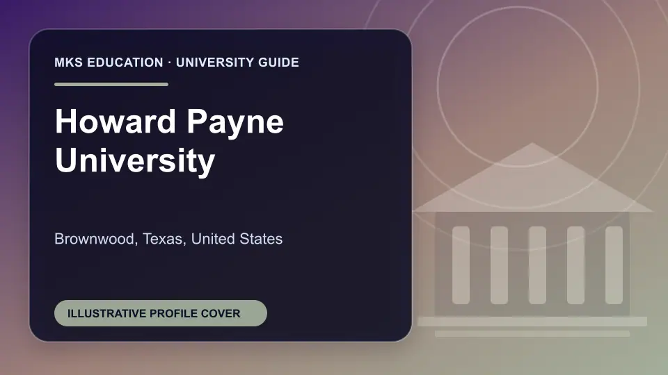 Illustrative MKS Education profile cover for Howard Payne University in the USA