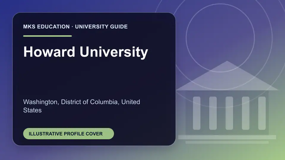 Illustrative MKS Education profile cover for Howard University in the USA